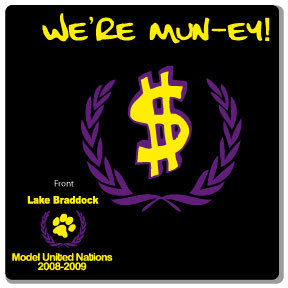 Image of 3 color design on screen printing white, yellow and purple.